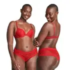 Victoria's Secret THE LACIE Cheeky Panty - Posey Lace, Lipstick Red Low-Rise Mes