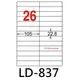 【1768購物網】LD-837-W-C 龍德(26格) 白色三用電腦貼紙-22.8x105mm - 20張/包 (LONGDER)