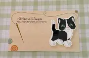 Needle Minder cross stitch black white cat cross stitch minders