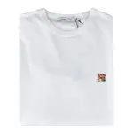 【MAISON KITSUNE】MAISON KITSUNE刺繡LOGO狐狸設計棉質短袖T-SHIRT(白)