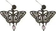 Ironworks Butterfly Earrings in Gunmetal by Barbara Rothstein VA5001GM