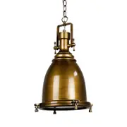 Gelo Classic Vintage Industrial Pendant Light Lamp Chain Cord - Antique Brass.