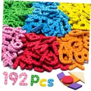 192 Pcs Magnetic Letters Numbers 9 Color(With Pattern Blocks,Symbols) Foam