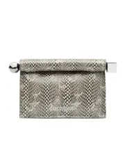 Jacquemus La Petite Pochette Snake Print Clutch One size light brown