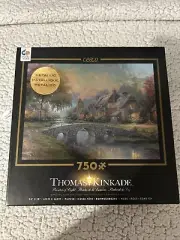 Thomas Kinkade Puzzle!! (750 Pieces). Cobblestone Bridge. (24” X 18”).