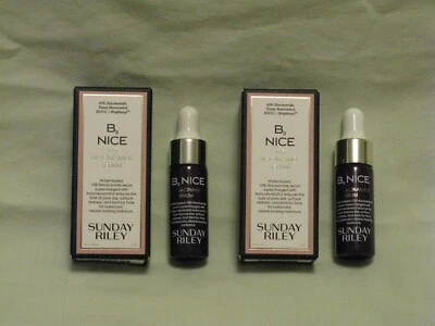 Sunday Riley 'B. Nice' 10% Niacinamide Serum Set of Two 10ml NIB Travel Sz