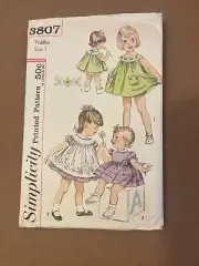 Toddlers Dress Pinafore Panties Simplicity 3807 Pattern Precut Toddler Size 1