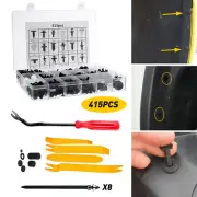 415x Plastic Rivets Push Bumper grille Pin Retainers Clip+Fastener Remover Tool (for: Peugeot)