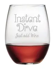 susquehanna Set Of Four 21oz Instant Diva Add Wine Stemless Glasses