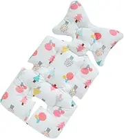 PERSELOSO Breathable Cotton Stroller Seat Pad Lightweight Seat Mat Comfortable Cushion for Highchairs Prams for Travel Outdoor Activities