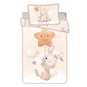 Sweet Home Bunny Star Quilt Cover Set for Toddler Bed