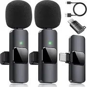 Wireless Lavalier Microphone for iPhone, iPad. It Comes with an Adapter and is Also Suitable for Android Phones