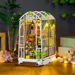 弘達DIY小屋花園房子書立卡扣拚裝木製模型娃娃屋創意益智3D建築