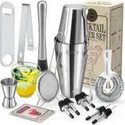 Cocktail Shaker Set, 16 Piece Bartender Kit, Cocktail Shaker, Stainless Steel Ba