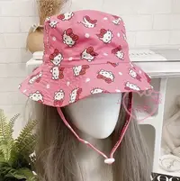 在飛比找Yahoo!奇摩拍賣優惠-♥小花花日本精品♥Hello Kitty 大帽沿遮陽防曬帽 