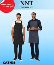 NNT Unisex Twill Bib Apron Cross-Back Strap Self-Fabric CATN33