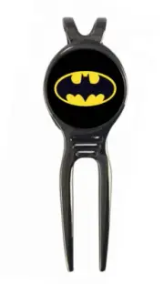 Batman Golf Ball Marker + Black Gunmetal Divot Tool DC Comics