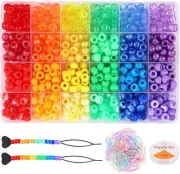 Pony Beads Bracelet Making Kit, Rainbow Kandi Beads for Jewelry Making DIY, Hair