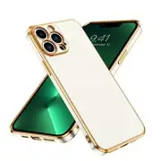 for iPhone 13 Pro Max Case, Slim Soft Luxury Electroplated Bumper iPhone White