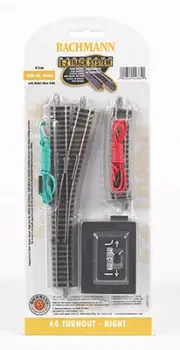 Bachmann E-Z Track #4 Right Hand Turnout, Nickel Silver Rail, N Scale