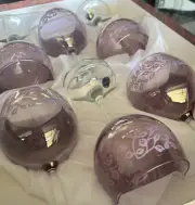 6 Set Of Wine Glasses Italian Art Glass Cristalleria Fumo Lavender