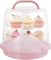 Dicunoy 24 Cupcake Carrier for Transport, Tall Cake Carrier Holder with Handle, 3 Tier Portable Desserts Storage Transporter Container Box with Lid for Pie, Cookies, Christmas, Thanks Giving Day