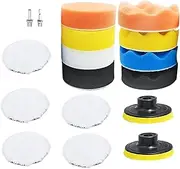 Car Polishing Pad Kit - Professional Polishing Kit, Polishing Wheel Access | Car Polishing Wheel with Drill Adapter, Sponge and Wool Polishing Pad Set for Car Polishing, Sanding, Waxing, Sealing Glaze