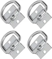 4Pcs Cargo Tie Downs Anchors Heavy Duty D Lashing Rings Pull Truck Rope Ring Buckle Semi-Circle Pull Buckle with Mounting Brackets Galvanized Steel Hooks for Trailers Trucks Boat