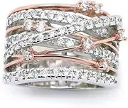 Jude Jewelers Silver Rose Gold Braided Wrap Knot Style Promise Statement Cocktail Party Ring