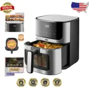 5qt Air Fryer with Window & Nonstick Basket - Perfect for Dorms & Offices