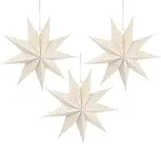 OSALADI 3D Christmas Star 6pcs Star Lantern Christmas Paper Star Lantern White Paper Star Lantern for Wedding Christmas Party Hanging Paper Stars
