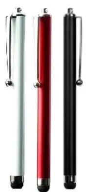 3(Bk/Red/Wht) Aluminum Universal Clip Stylus Pen for iPad1,2,3 & All Smart Phone
