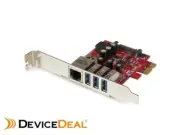 StarTech 3-Port PCI Express USB 3.0 Card + Gigabit Ethernet PEXUSB3S3GE
