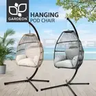 Gardeon Egg Swing Chair with Stand Outdoor Furniture Lounge Pod Wicker Cushion