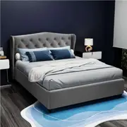 Artiss Bed Frame Queen King Double Size Base Grey Pier Double / Grey