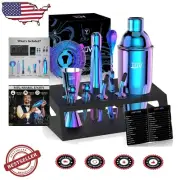 Perfect Gift: 12-Piece Bartender Set with Rainbow Shaker and Tools for Parties