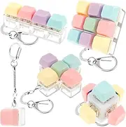 Keyboard Fidget Toys, Quiet Fidget Toys for Relieve Stress, Fidget Keychain of 4 Colors Keyboard Clicker, Silent Portable Mechanical Keychain, for Quietness Place