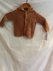 Carter's Baby Brown Long Sleeve Hooded Knit Cardigan NWT Cotton