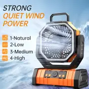 Camping Fan with LED Lantern Hook Remote 20000mAh Battery USB Rechargeable Tent