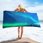 Aurora Borealis Beach Towel Blue Aqua