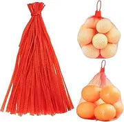 Dupiulk Reusable Mesh Produce Bags, 20 Inch Seafood Boil Bags for Crab Clam Shrimp Cooking, Onion Potato Storage Vegetable Packaging Net Bag with Loop-style Closures (100Pcs-Red)