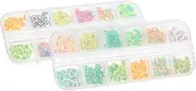 BAZEITFLOW Patrick's Day Nail Art Soft Clay Jewelry 2 Boxes of 3D Nail Charms Decor Flakes for DIY Manicure Green Polymer Clay Slices