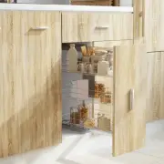 3-Tier Pull-out Kitchen Wire Basket Silver 47x25x56 cm Storage Organizer H 50969