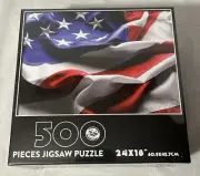 American Flag - 500 Piece Jigsaw Puzzle - 24”x18” New Sealed