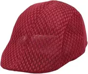 [Frediuo] Men's Mesh Flat Cap Casual Peaked Cap Cabbie Hat for Traveling Driving Outdoor