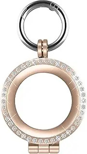 4-Pack Airtag Case for Apple Airtag Holder, Metal with Diamonds Anti-Lost Protective Case, Dustproof Air Tag Holders for Pet Tracking, Bags, Kids, Keys, Luggage, Dog Collar (Rose Gold)