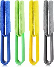 Blinds Duster, 4 Pcs Window Blind Duster Cleaner Brush with 4 Microfiber Sleeves