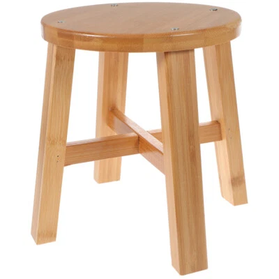 Solid Wood Square Stool Small Footstool Bathroom for Kids Office