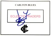 Lochie O'Brien SIGNED Carlton Navy Blues Card. AFL Silvagni Sam Alex Cripps