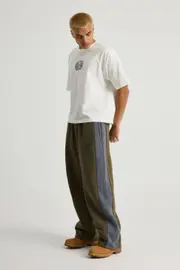 [Factorie] Factorie - Half Half Baggy Trackpant - Hh deep khaki/sport splice XL HH DEEP KHAKI/SPORT SPLICE